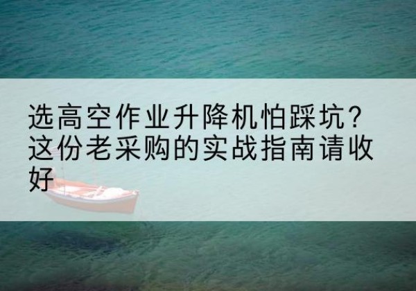 锡林郭勒盟高空作业升降机厂家推荐-选高空作业升降机怕踩坑？这份老采购的实战指南请收好